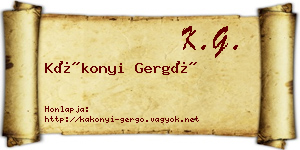 Kákonyi Gergő névjegykártya
